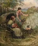 Annie Taverner, The Evening Meal, 1906, watercolour on paper