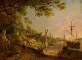 William Sadler II, A Shipbuilder's Yard, oil on board