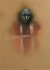 Dies Irae by Donal O'Sullivan, 1975, pastel on paper, sold Jun 2024