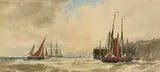 Edwin Hayes, Boats Coming Home, watercolour on paper