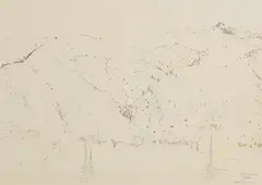 Patrick Hickey, Mountain Greece, 1975, mixed media on paper
