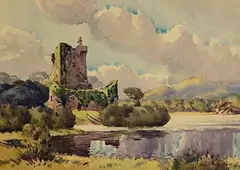 Seán O'Connor, Ross Castle, Killarney, watercolour on paper
