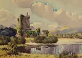 Seán O'Connor, Ross Castle, Killarney, watercolour on paper