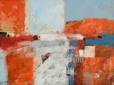 Michael Hales, The Kata Tjuta Road, 2021, encaustic and oils on birch ply