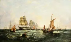 William Callcott Knell, Experimental Squadron off Spithead, 1862, oil on canvas