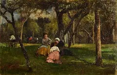 Mark Fisher, Summer in the Park, oil on canvas