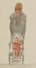 Dubliners by Michael Healy, watercolour on paper, sold Jun 2024
