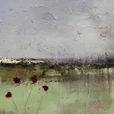 Colin Flack, Poppy Fields, oil on board