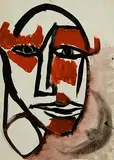 Leslie Mary MacSweeney, Head Study, mixed media on paper