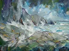 Douglas Hutton, Shoreline West, 2016, oil on canvas
