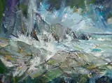 Douglas Hutton, Shoreline West, 2016, oil on canvas