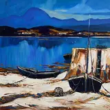 J.P. Rooney, Lake Reflections, Cashel, Connemara, oil on board