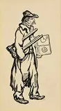 Jack Butler Yeats, Crown and Anchorman, indian ink on paper