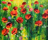 Kenneth Webb, Poppies and Daisies I, oil on canvas