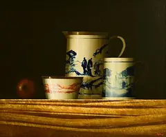 Martin Mooney, Still Life with Blue Patterned Jug, 2010, oil on board