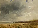 Milking the Cow by the Coast by James Humbert Craig, oil on canvas, sold May 2024