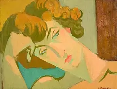 May Guinness, Cubist Female Study, oil on canvas laid on board
