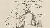 William Orpen, Self Caricature, 1929, pen and wash on paper