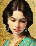 Ken Hamilton, Turquoise and Gold, oil on board