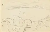 Jack Butler Yeats, At the Races, pencil on paper