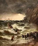 Thomas Rose Miles, Return of the Shanklin Lifeboat, oil on canvas