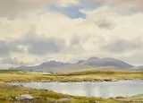 Frank Egginton, Lough Salt Mountains from Creeslough, Co. Donegal, watercolour on paper