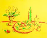Neil Shawcross, Still Life - Wine and Fruit