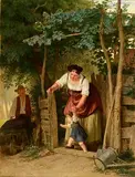 Fritz Sonderland, First Steps, oil on canvas
