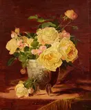 Hans Iten, Still Life - Yellow Roses, oil on canvas