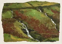 Glen Streams by Martin Gale, 1997, oil on paper, sold May 2024