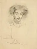 Sarah Purser, Portrait Study: Young Woman With Elaborately Coiffed Hair (c.1902/05)