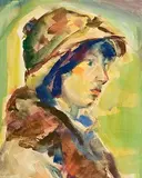 Norah McGuinness, Portrait of a Girl, gouache and watercolour on paper