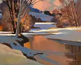 John Skelton Snr, Winter Evening, Bohernabreena, 1983, oil on board