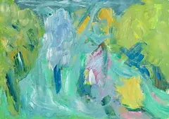 Gillian's Garden by Nancy Wynne-Jones, acrylic on paper, sold May 2024