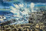 Henry Morgan, Storm Black, 2023, oil on canvas board