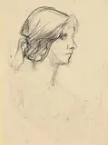 Roderic O'Conor, Female, charcoal on paper