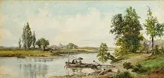 John Faulkner, At Ferry on the Avon, watercolour on paper