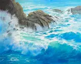 Annemarie Bourke, Tumbling Wave, oil on canvas