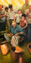 Henry McGrane, The Coppersmith Display, oil on board