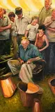 Henry McGrane, The Coppersmith Display, oil on board
