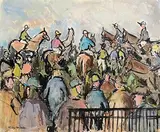 Gladys Maccabe, At the Races, oil on canvas