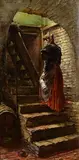 19th Century Continental School, The Scullery Maid, oil on canvas