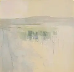 Balbane Lake by Terence P. Flanagan, oil on board, sold May 2024