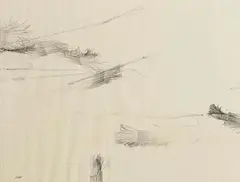 Gestural Drawing by Patrick Scott, pencil and charcoal on paper, sold May 2024