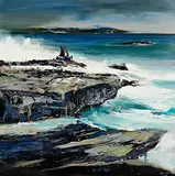 J.P. Rooney, Aran Fishermen, oil on board