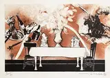 Micheal Farrell, La Table, 1986, limited edition lithograph - numbered 12 from an edition of 30