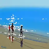 Walking into the Light by John Morris, oil on board, sold May 2024