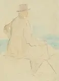 Michael Healy, Gentleman Relaxing, watercolour on paper
