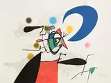 Joan Miro Spanish, La Mégère et La Lune, 1973, etching and aquatint on Arches paper - number 36 from an edition of 50 - published by Maeght Paris