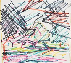 Frank Auerbach German-British, Primrose Hill #17, 1980, coloured crayons on paper